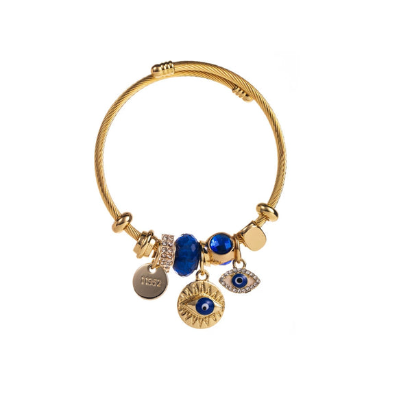 Wholesale Alloy Geometric Devil's Eye Cross Bracelet For Women With Titanium Steel Treatment