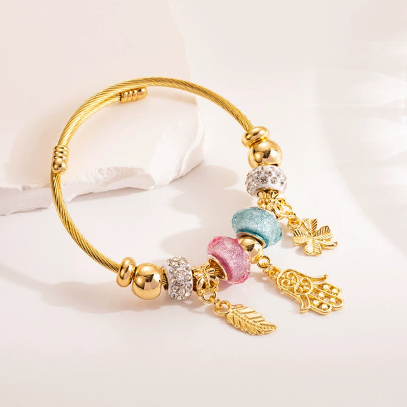 Wholesale Alloy Geometric Devil's Eye Cross Bracelet For Women With Titanium Steel Treatment
