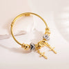 Wholesale Alloy Geometric Devil's Eye Cross Bracelet For Women With Titanium Steel Treatment