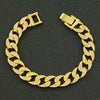 Wholesale Alloy Geometric Diamond Cuban Chain Bracelet For Men Hip Hop Style