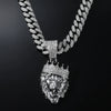 Wholesale Alloy Geometric Diamondencrusted Lion Head Pendant Necklace For Men In Hip Hop Style