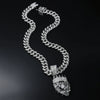 Wholesale Alloy Geometric Diamondencrusted Lion Head Pendant Necklace For Men In Hip Hop Style