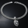 Wholesale Alloy Geometric Diamondencrusted Lion Head Pendant Necklace For Men In Hip Hop Style