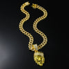 Wholesale Alloy Geometric Diamondencrusted Lion Head Pendant Necklace For Men In Hip Hop Style