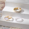 Wholesale Alloy Geometric Dripping Glue Style Unisex Ring Threepiece Set