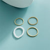 Wholesale Alloy Geometric Dripping Glue Style Unisex Ring Threepiece Set