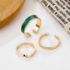 Wholesale Alloy Geometric Dripping Glue Style Unisex Ring Threepiece Set