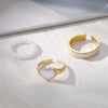 Wholesale Alloy Geometric Dripping Glue Style Unisex Ring Threepiece Set