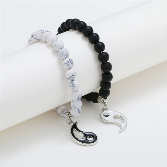 Wholesale Alloy Geometric Dripping Oil Beaded Couple Bracelet