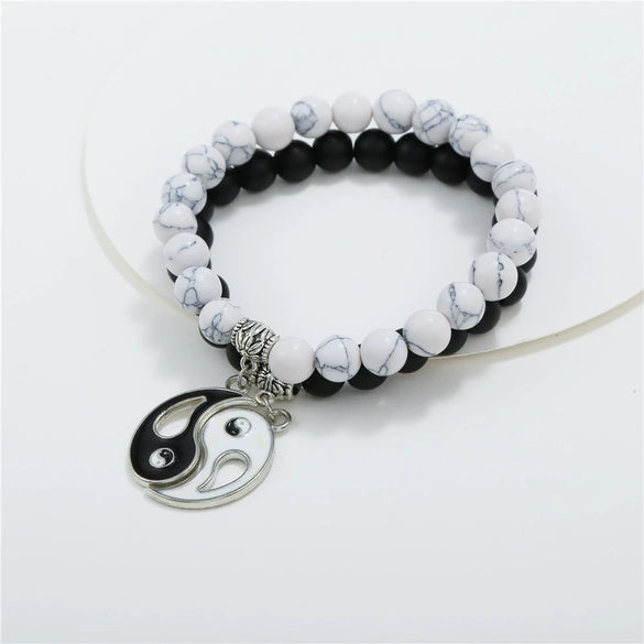 Wholesale Alloy Geometric Dripping Oil Beaded Couple Bracelet