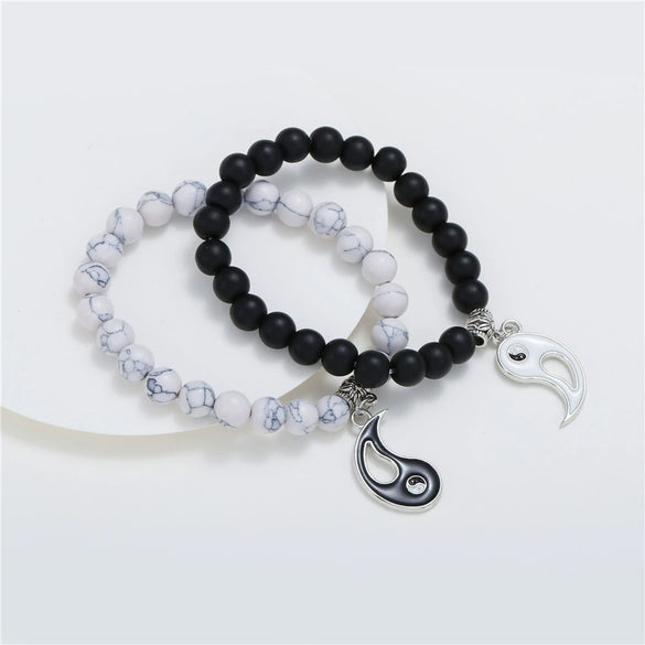 Wholesale Alloy Geometric Dripping Oil Beaded Couple Bracelet