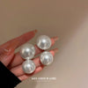 Wholesale Alloy Geometric Earrings With Diamond And Pearl Retro Light Luxury Electroplated For Women