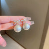 Wholesale Alloy Geometric Earrings With Diamond And Pearl Retro Light Luxury Electroplated For Women