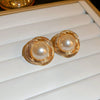 Wholesale Alloy Geometric Earrings With Diamond And Pearl Retro Light Luxury Electroplated For Women