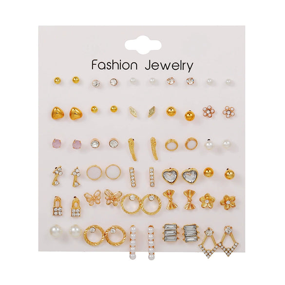 Wholesale Alloy Geometric Earrings With Silver Needle And Electroplating Treatment