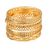 Wholesale Alloy Geometric Electroplated Multilayer Stacked Unisex And Women's Bracelet 6Piece Set