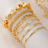 Wholesale Alloy Geometric Electroplated Multilayer Stacked Unisex And Women's Bracelet 6Piece Set