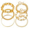 Wholesale Alloy Geometric Electroplated Multilayer Stacked Unisex And Women's Bracelet 6Piece Set