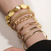 Wholesale Alloy Geometric Electroplated Multilayer Stacked Unisex And Women's Bracelet 6Piece Set