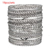 Wholesale Alloy Geometric Electroplated Multilayer Stacked Unisex And Women's Bracelet 6Piece Set