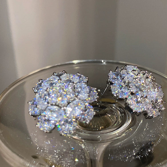 Wholesale Alloy Geometric Electroplated Women's Diamond Earrings