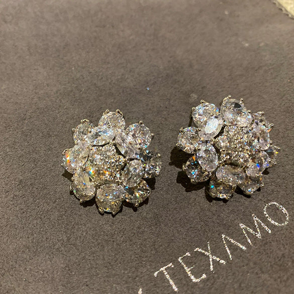 Wholesale Alloy Geometric Electroplated Women's Diamond Earrings