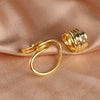 Wholesale Alloy Geometric Exaggerated Electroplated Ring For Unisex
