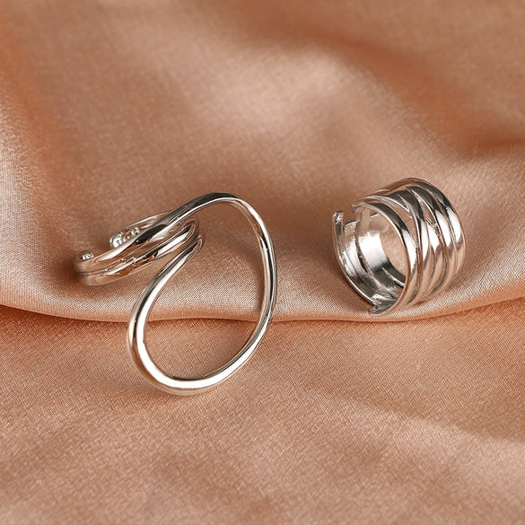 Wholesale Alloy Geometric Exaggerated Electroplated Ring For Unisex