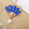 Wholesale Alloy Geometric Fanshaped Electroplated Brooch For Women