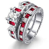 Wholesale Alloy Geometric Fashion Ol Women's Square Diamond Zircon Ring Set With Electroplating
