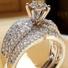 Wholesale Alloy Geometric Fashion Women's Twopiece Ring With Electroplating
