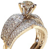 Wholesale Alloy Geometric Fashion Women's Twopiece Ring With Electroplating