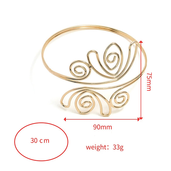Wholesale Alloy Geometric Flower Arm Ring Electroplated Simple Retro Style