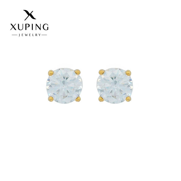 Wholesale Alloy Geometric Fourclaw Zircon Earrings For Women Simple Fashion Electroplated