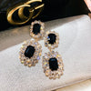 Wholesale Alloy Geometric Full Diamond Exaggerated Heavy Industry Retro Cold Style Light Luxury Earrings For Women