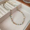 Wholesale Alloy Geometric Handmade Versatile Clavicle Chain Beaded Pearl Necklace