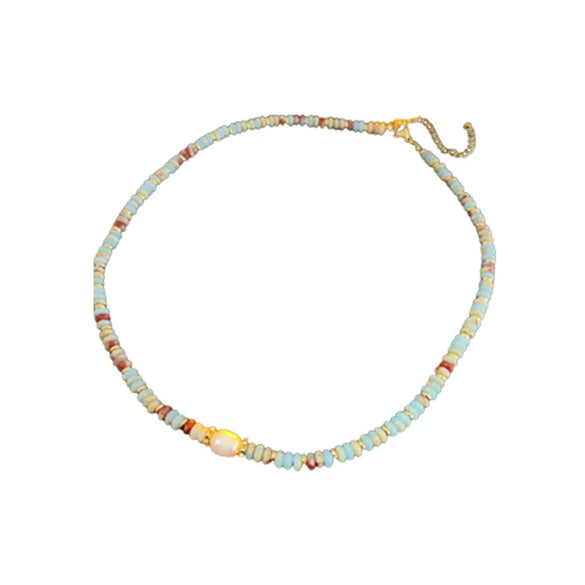 Wholesale Alloy Geometric Handmade Versatile Clavicle Chain Beaded Pearl Necklace