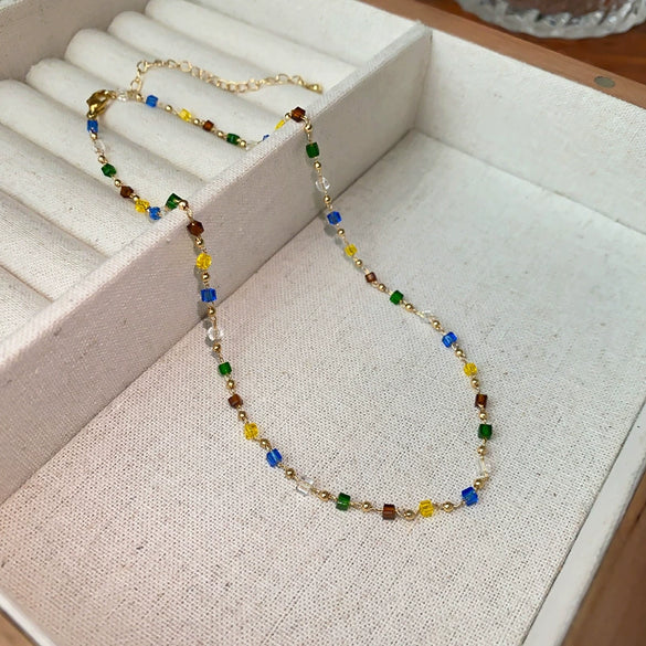 Wholesale Alloy Geometric Handmade Versatile Clavicle Chain Beaded Pearl Necklace