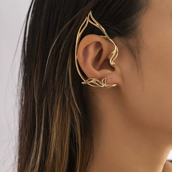 Wholesale Alloy Geometric Hollow Cat Ear Ear Clips And Hanging Earrings For Women