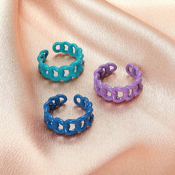 Wholesale Alloy Geometric Hollow Dripping Oil Open Ring For Women And Unisex