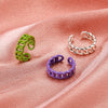 Wholesale Alloy Geometric Hollow Dripping Oil Open Ring For Women And Unisex