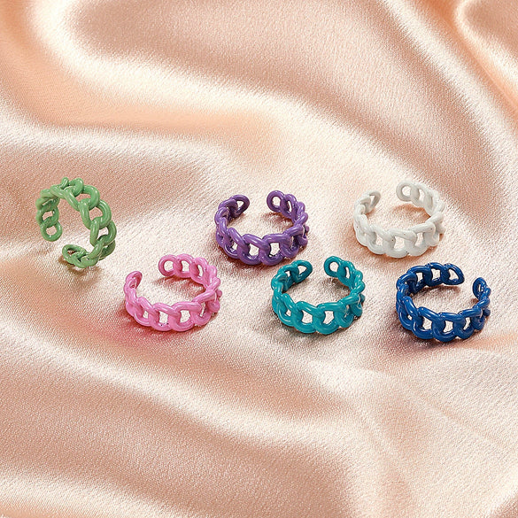 Wholesale Alloy Geometric Hollow Dripping Oil Open Ring For Women And Unisex