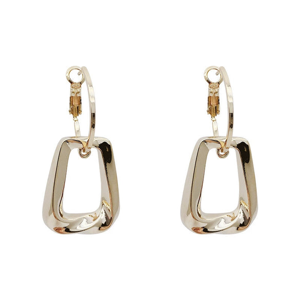 Wholesale Alloy Geometric Hollow Women's Earrings With Goldplated Electroplating And S925 Silver Needles