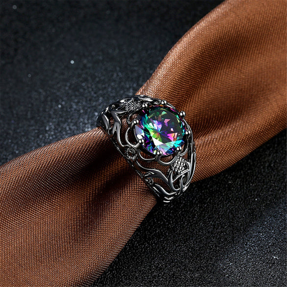 Wholesale Alloy Geometric Hollow Zircon Ring With Electroplating For Women