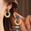 Wholesale Alloy Geometric Hoop Earrings Set With Diamonds For Women Simple Exaggerated Highend Niche Design Fashionable And Elegant