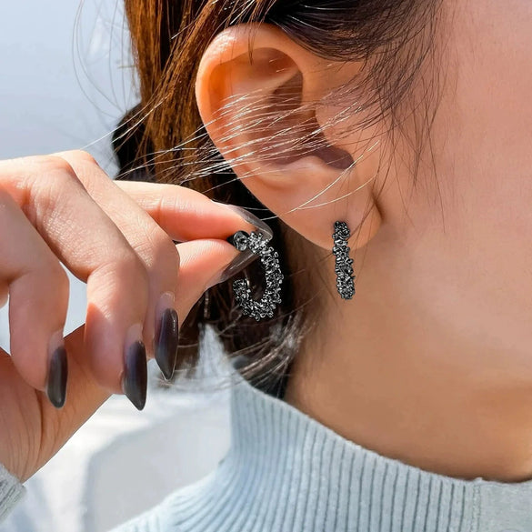 Wholesale Alloy Geometric Irregular Broken Cshaped Women's Earrings Electroplated Simple Light Luxury Style