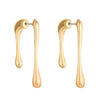 Wholesale Alloy Geometric Irregular Line Water Drop Earrings For Women With Electroplating