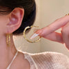 Wholesale Alloy Geometric Large Circle Earrings For Women Electroplated Light Luxury Niche Design