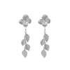 Wholesale Alloy Geometric Leaf Petals Pleated Tassel Earrings For Women Light Luxury Style Electroplated