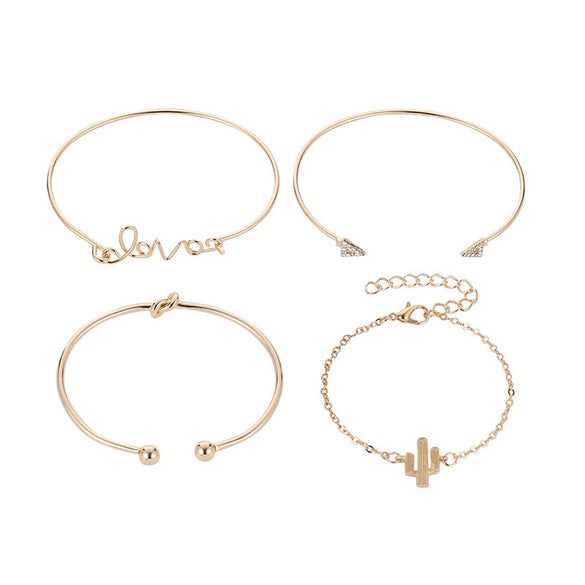 Wholesale Alloy Geometric Letter Love Knot Bracelet Set